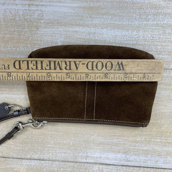 Vintage Coach Brown Suede Leather Wristlet/Wallet - Picture 7 of 9
